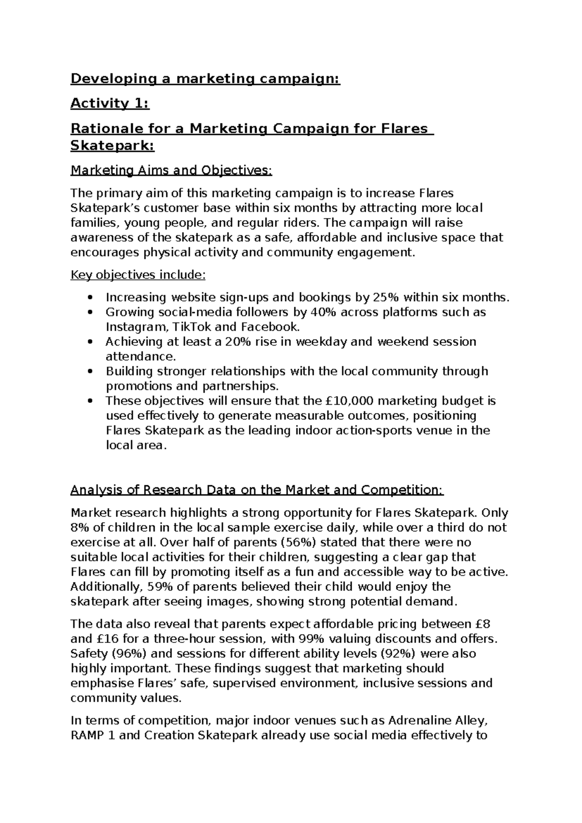 Developing a marketing campaign - Developing a marketing campaign ...