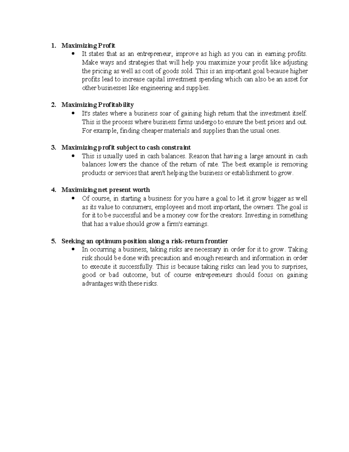 Activity 2 - Business Finance: Strategies for Maximizing Profit - Studocu