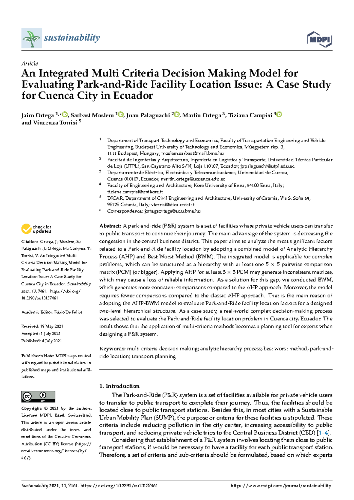 An Integrated Multi Criteria Decision Making Model for Evaluating Park ...