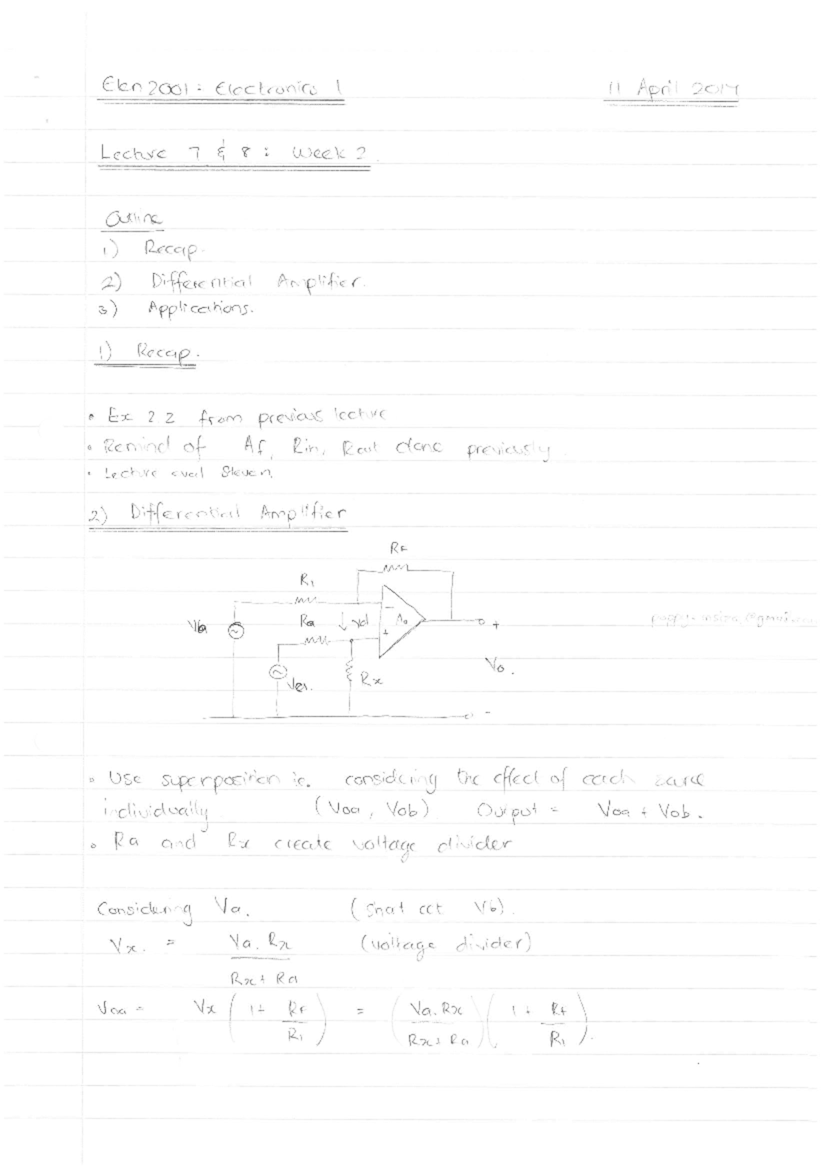 Elen2001 +-+2017 +-+Lecture+7+and+8 - ELEN2001 - Studocu