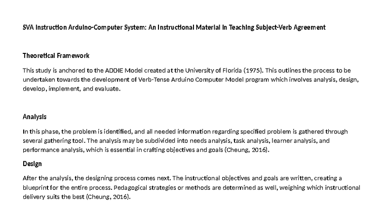 SVA Instruction System: ADDIE Model Framework for Arduino Development ...