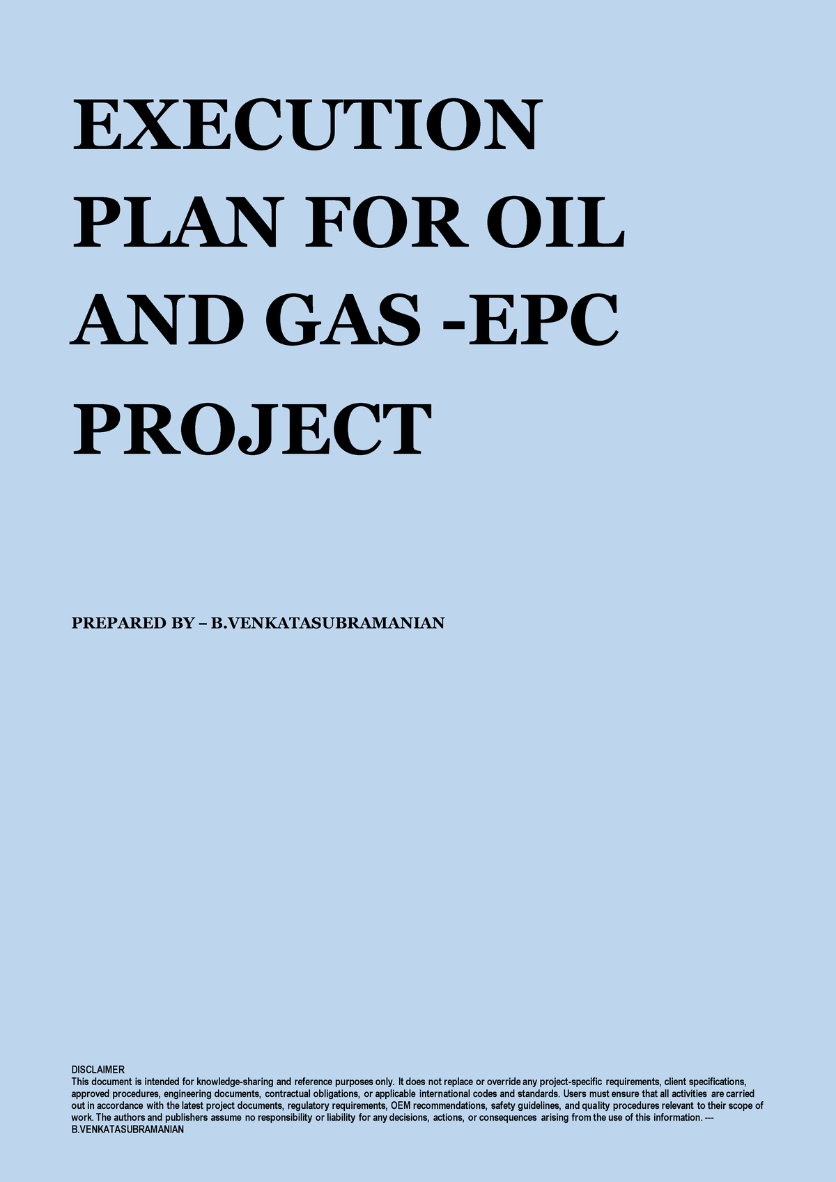 EPC Project Execution Plan for Oil & Gas: A Comprehensive Guide - Studocu