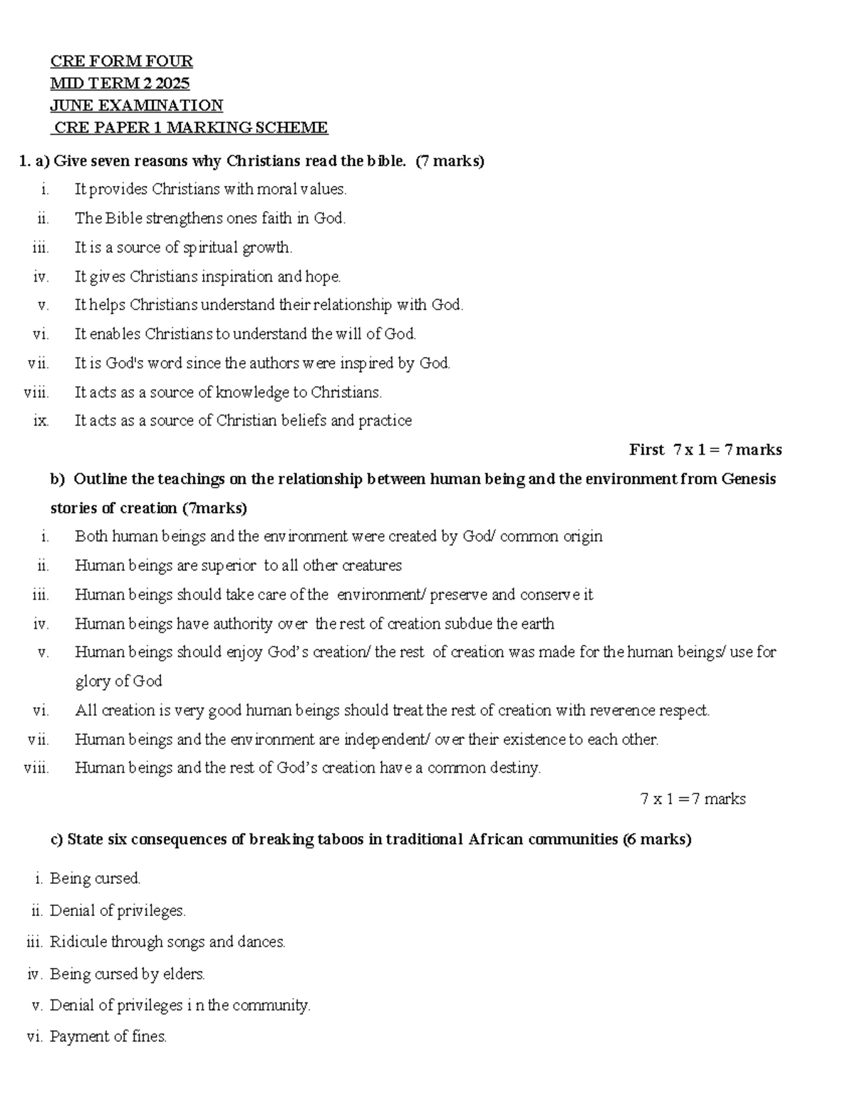 F4 CRE P1 MIDTERM 2 2025 JUNE EXAMINATION QUESTIONS - Studocu