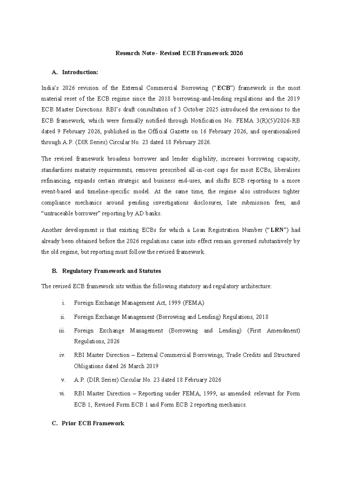 Research Note: Revised ECB Framework 2026 - Key Changes and ...