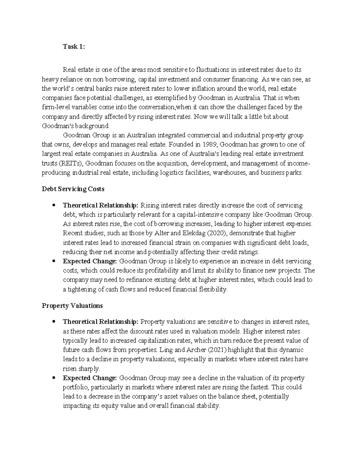 Example - YEs it is what u thinkin - Task 1: Real estate is one of the ...