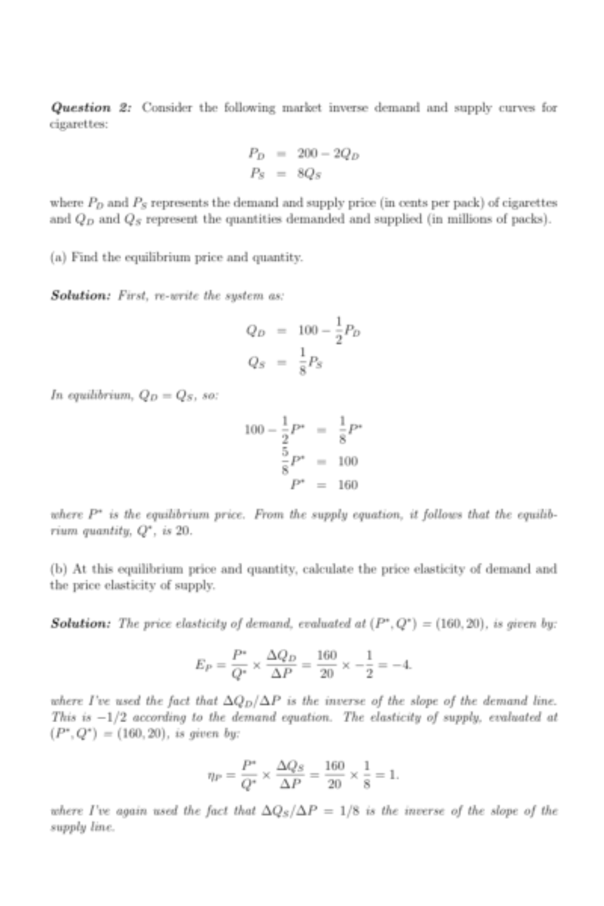 Introductory microeconomics practice question for week2 - Question 2 ...