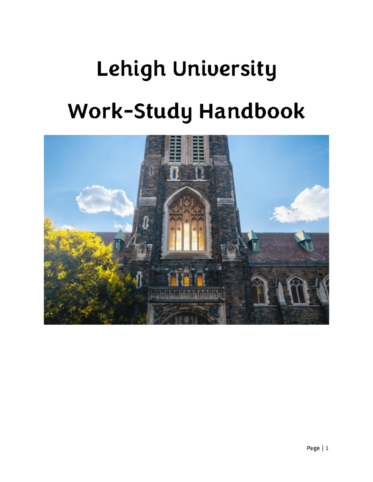 Work Study Student Handbook - Lehigh University Guide - Studocu