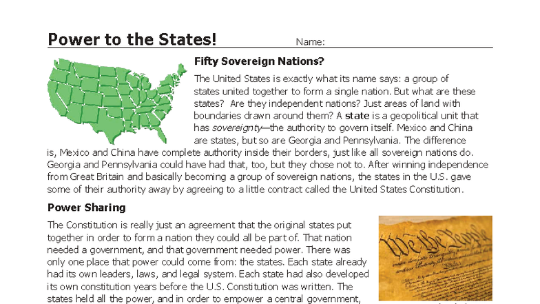 Power and Authority: Understanding State Sovereignty in the U.S. - Studocu