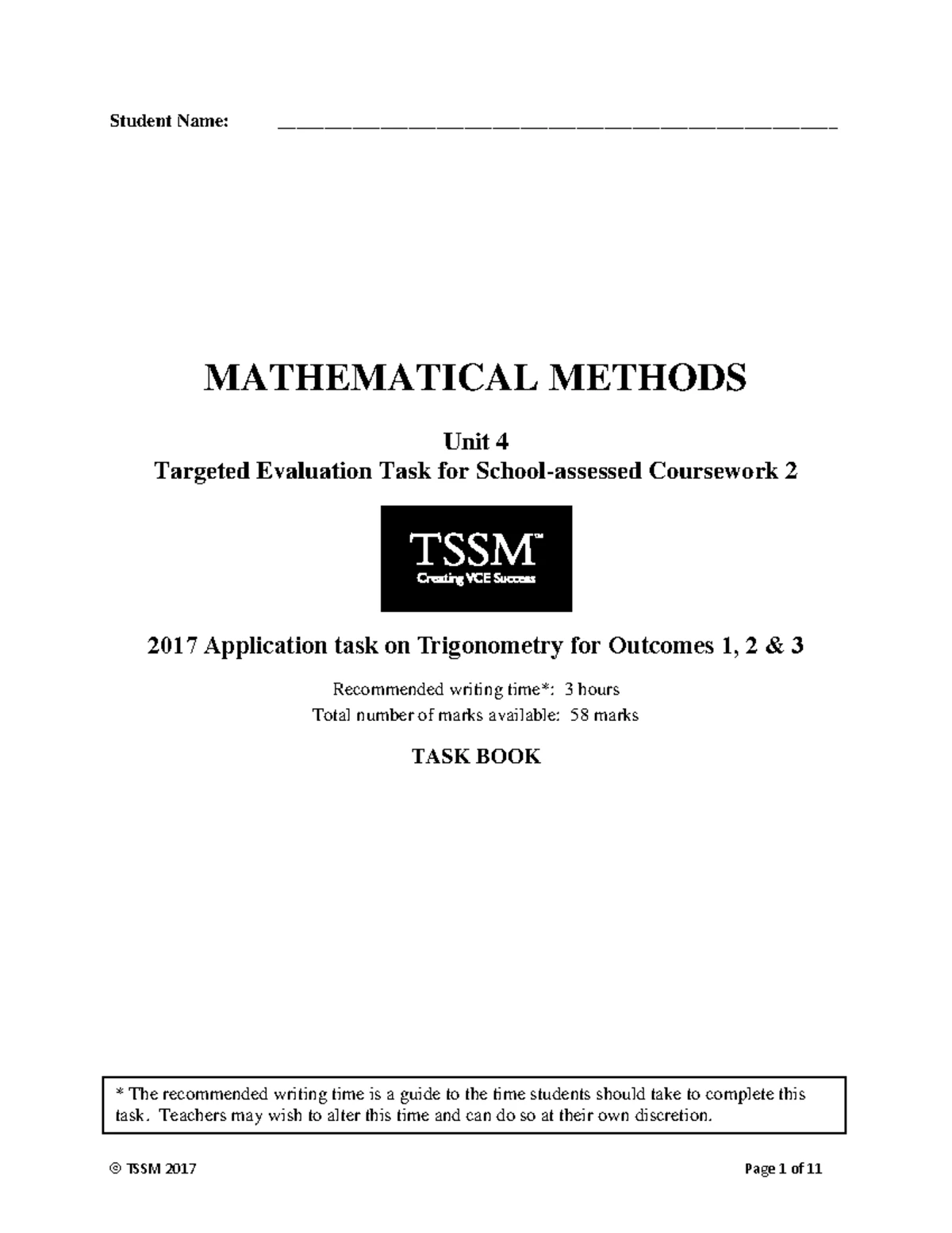 Exam study guide - Sem 2 - 2021 - Yr 11 Mathematical Methods Yearly ...
