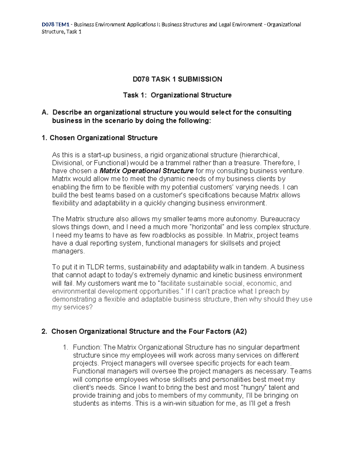 D078 - Task 1 JD - Copy - first Time pass - D078 TEM1 - Business ...