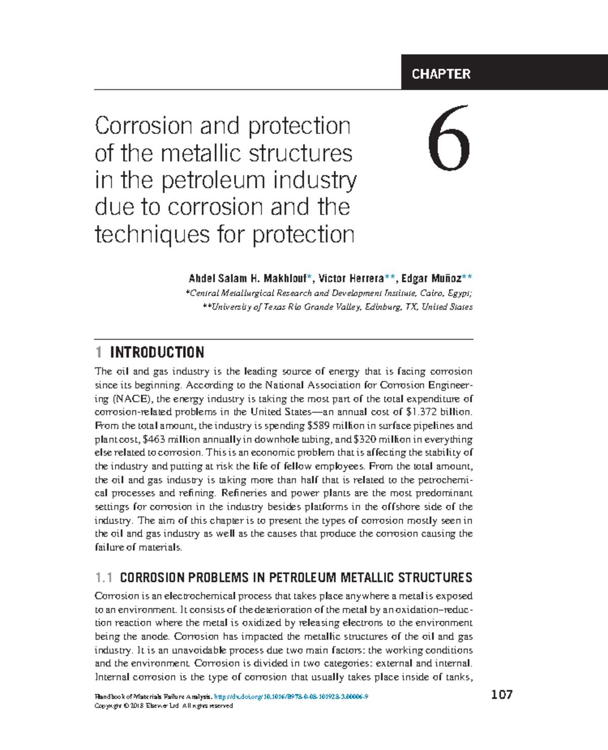 Chapter 6: Corrosion and Protection of Metallic Structures in Petroleum ...