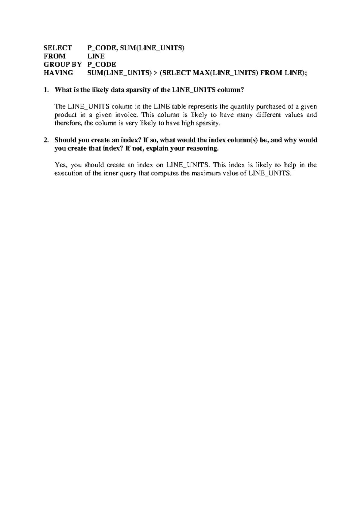 Assignment 2 - 321 SQL Practical on Indexing and Statistics - Studocu