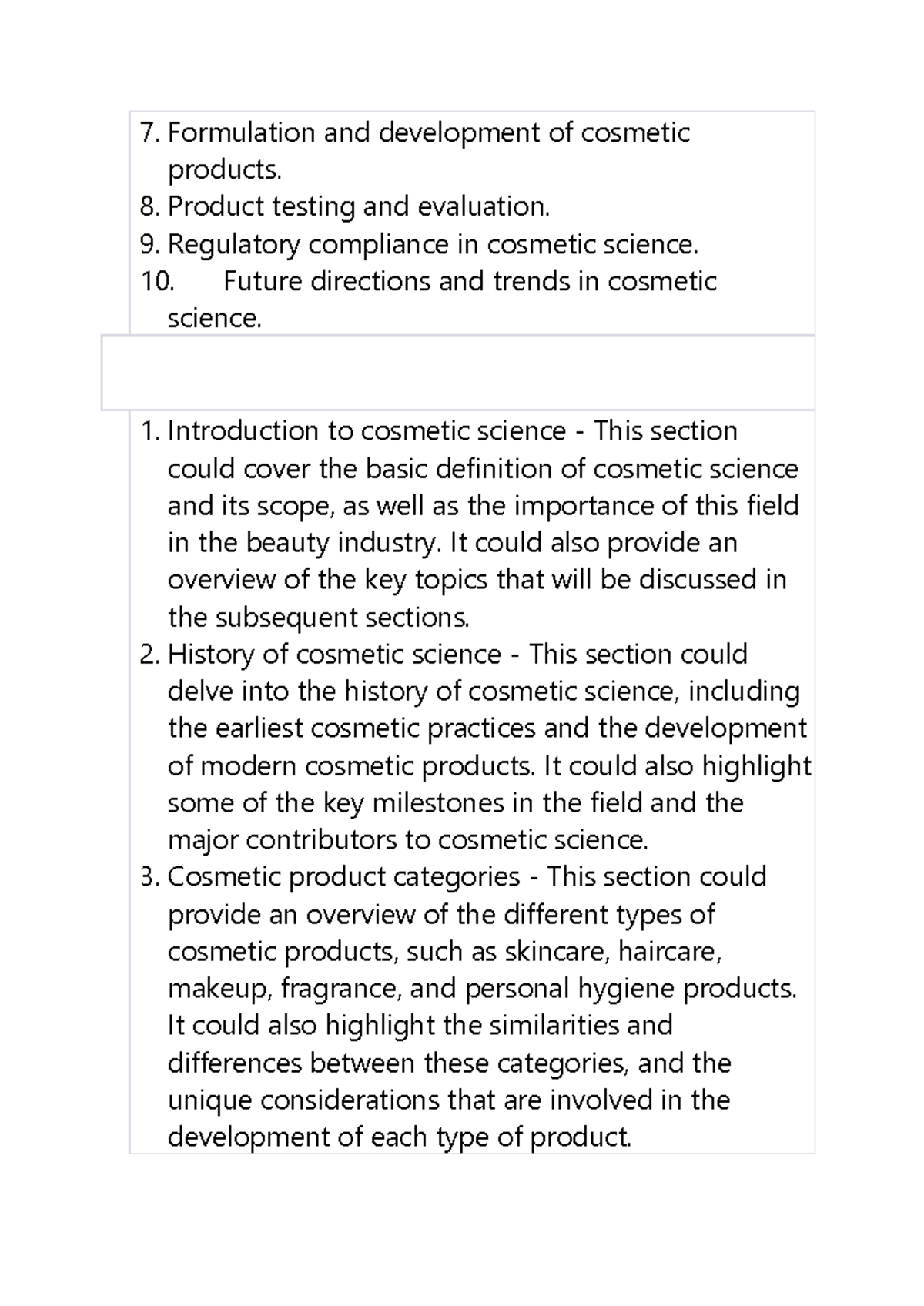 Cosmetic Science Overview: Key Topics and Trends - Studocu