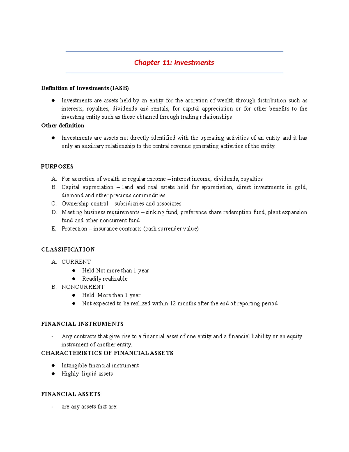 Chapter 12 - Summary of Investments in Debt Securities for Intermediate ...