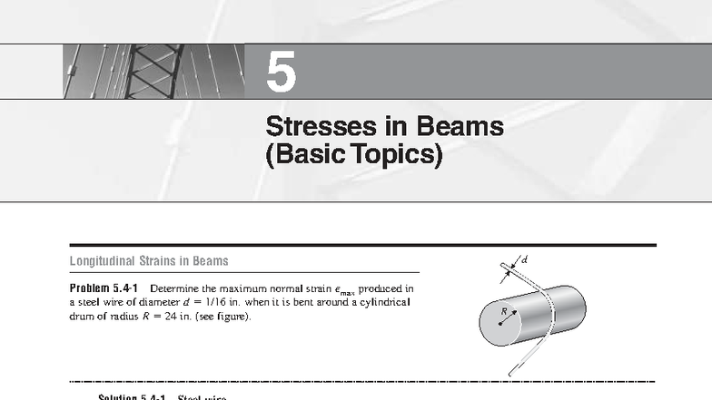 Mechanics of Materials: Chapter 5 - Stresses in Beams Analysis - Studocu