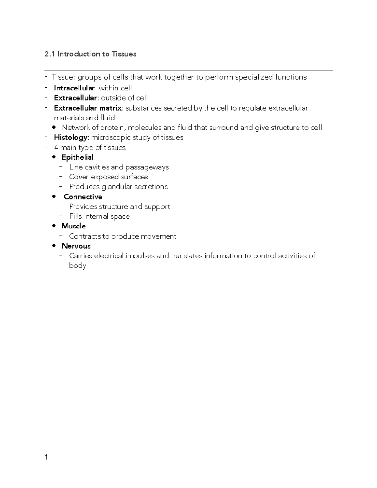 Chapter 2: Skin and Tissues Notes (BIO 101) - Studocu