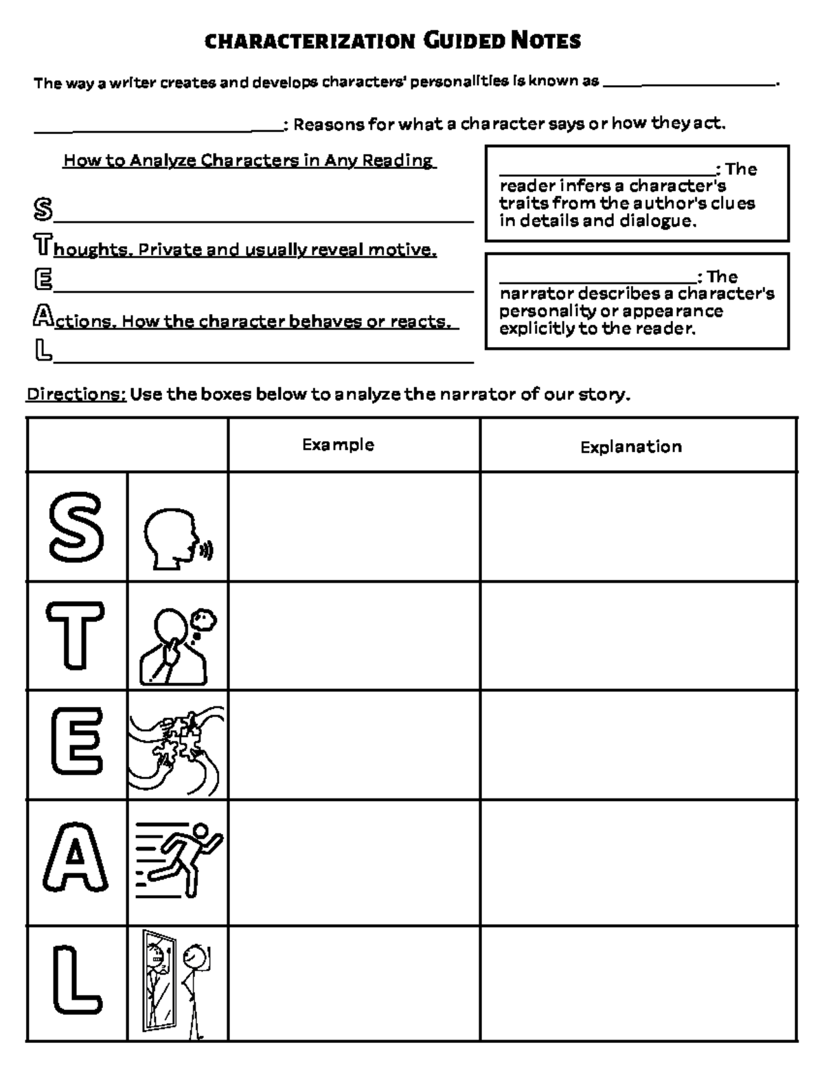 Characterization Guided Notes: Analyzing Personalities in Literature ...