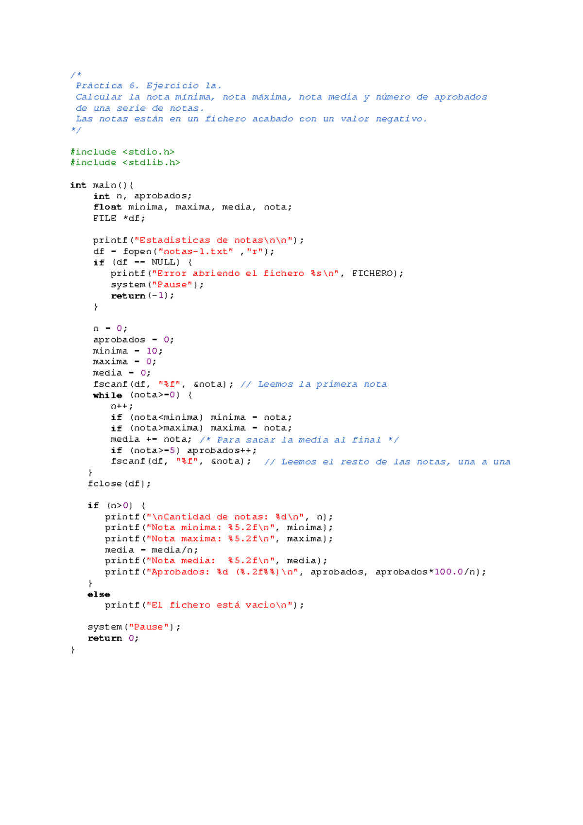 Práctico - solución práctica 6 c++ - Práctica 6. Ejercicio 1a. Calcular ...