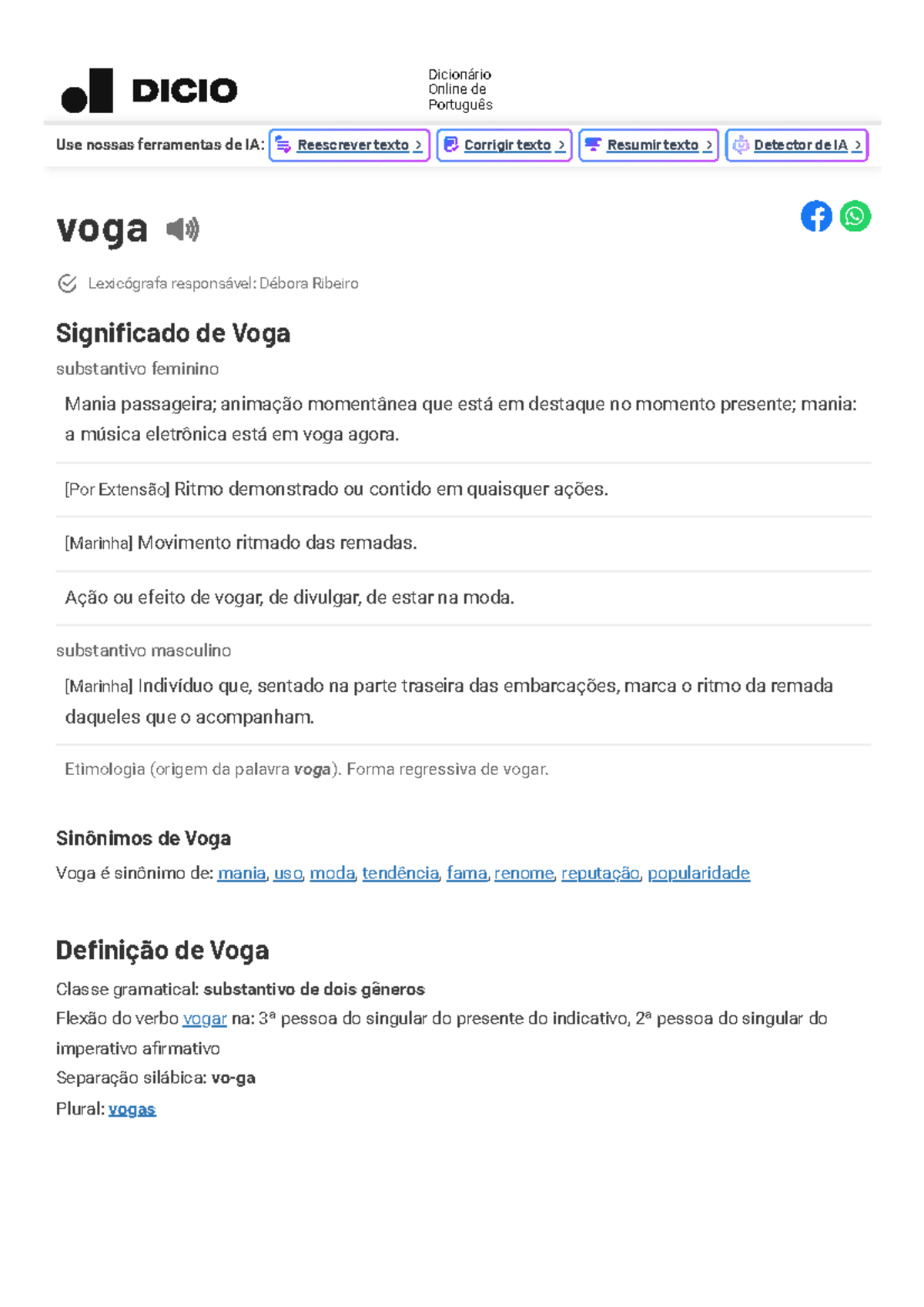 Dicionário Online de Português: Significado e Uso da Palavra 