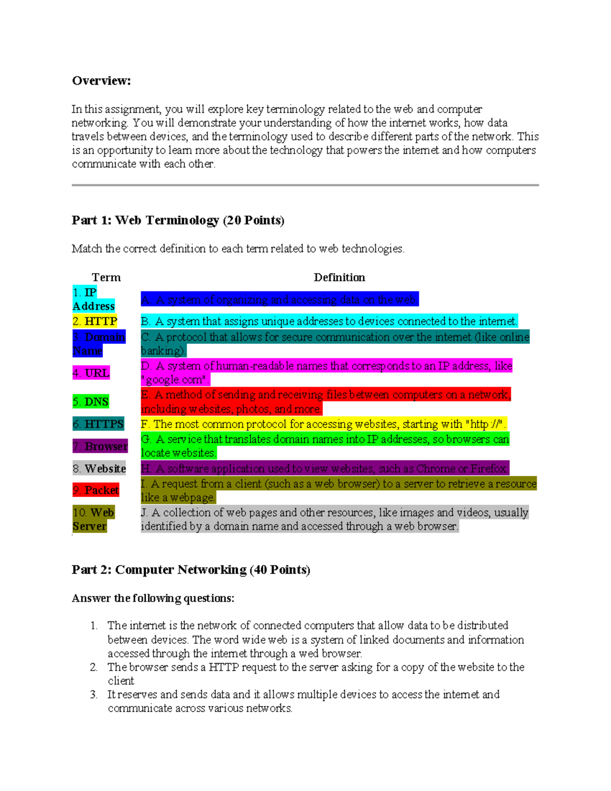 Quiz replacement Assignment - Overview: In this assignment, you will ...