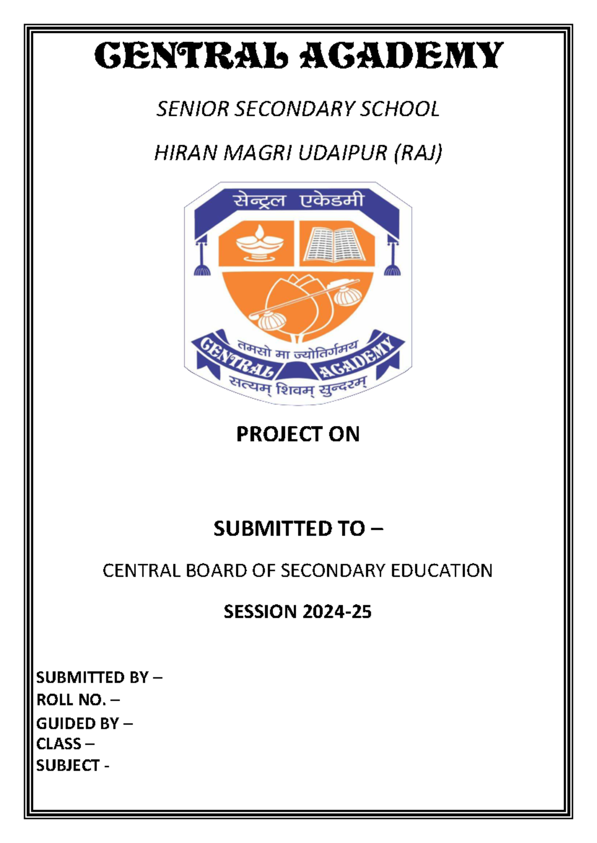 CBSE Project Report: Physics Study Guide and Acknowledgements - Studocu