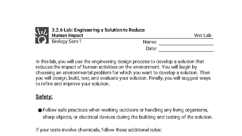 3.2.6 Lab: Engineering Solutions to Mitigate Human Impact on ...