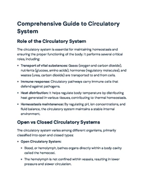Cardiovascular System - Study Notes & Assignments - Studocu