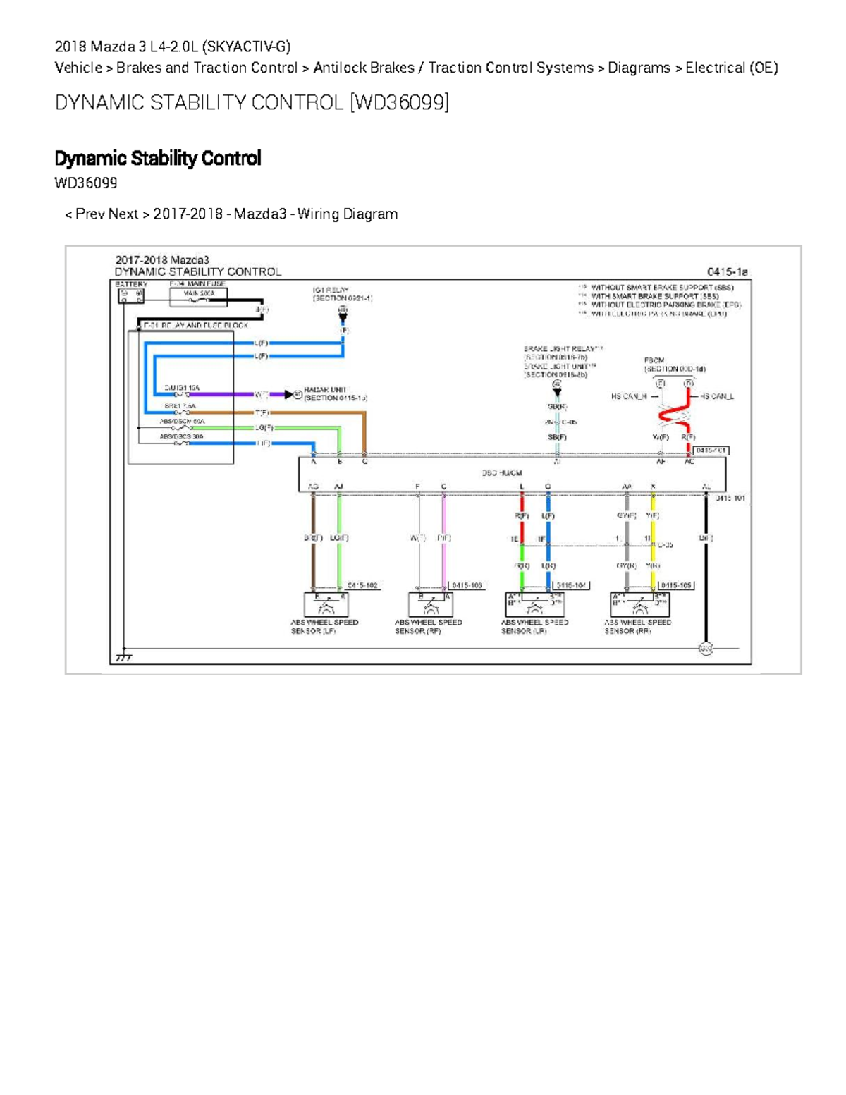 Dynamic Stability Control [WD36099 ] (Antilock Brakes Traction Control ...