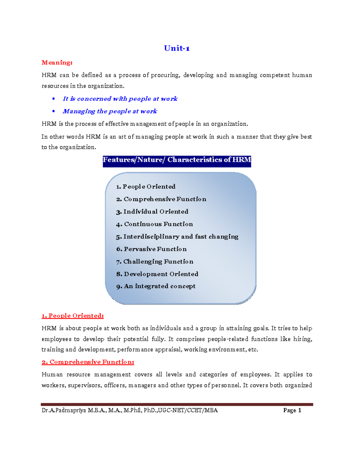 HRM: A Comprehensive Overview of Human Resource Management - Studocu
