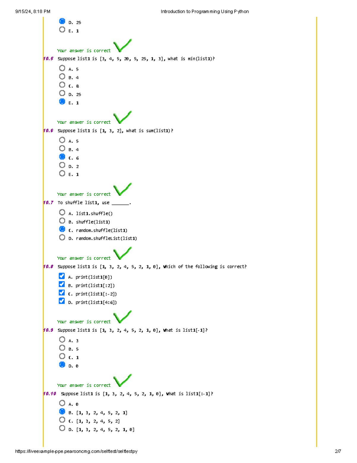 Lists Basics - Python Course - Study Notes for Midterm Exam - Studocu