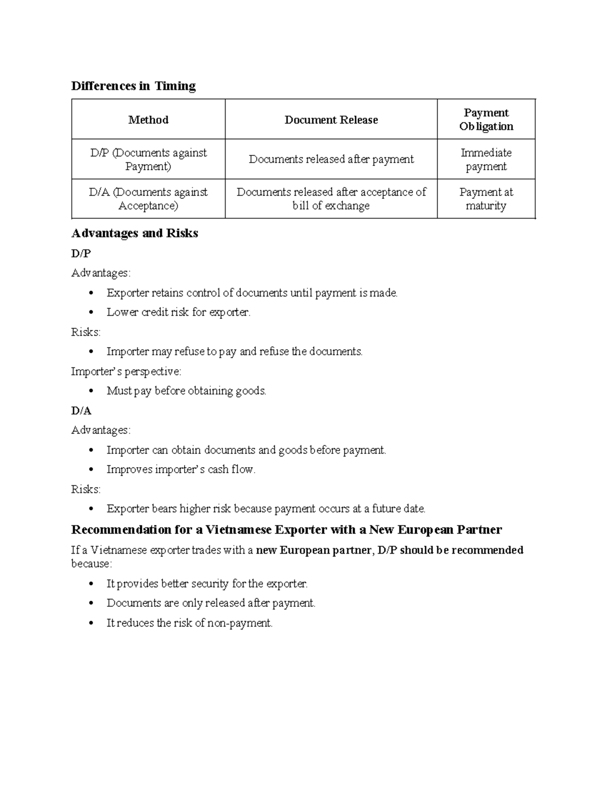 C4 - Timing Methods in Document Release Payment Obligations - Studocu