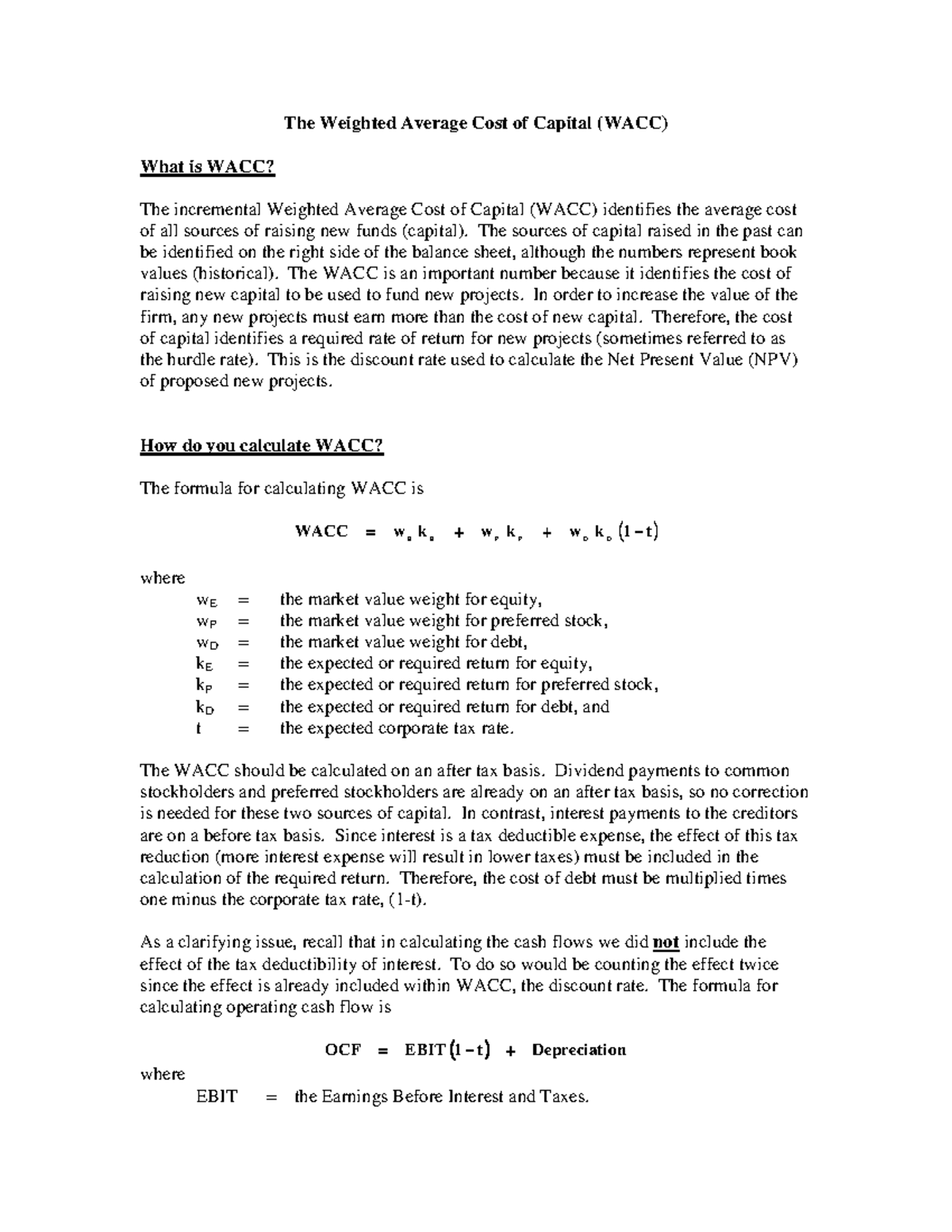 WACC: Understanding and Calculation Methods for Financial Analysis ...