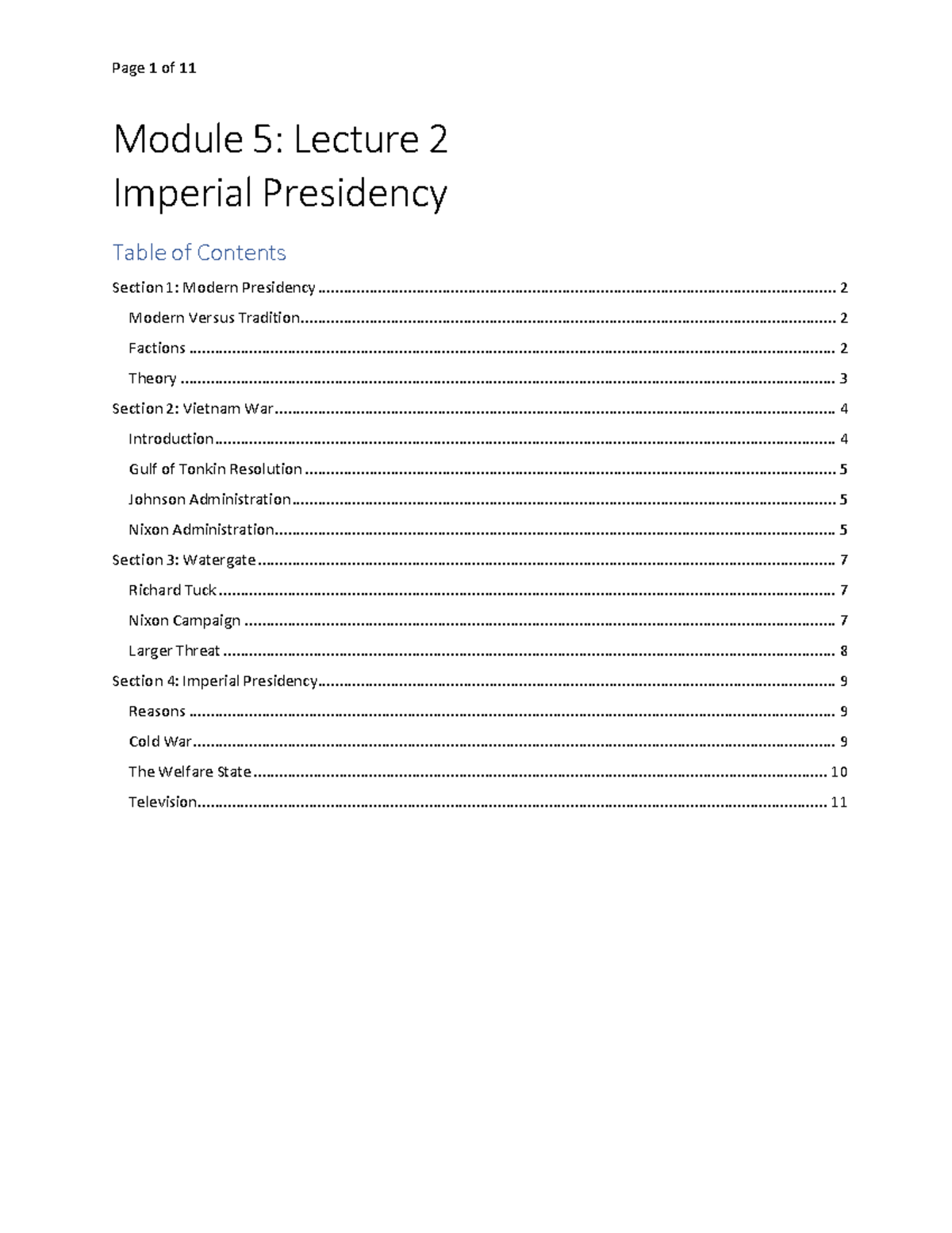 Module 5 Lecture 2: The Imperial Presidency and Its Impact on Democracy ...