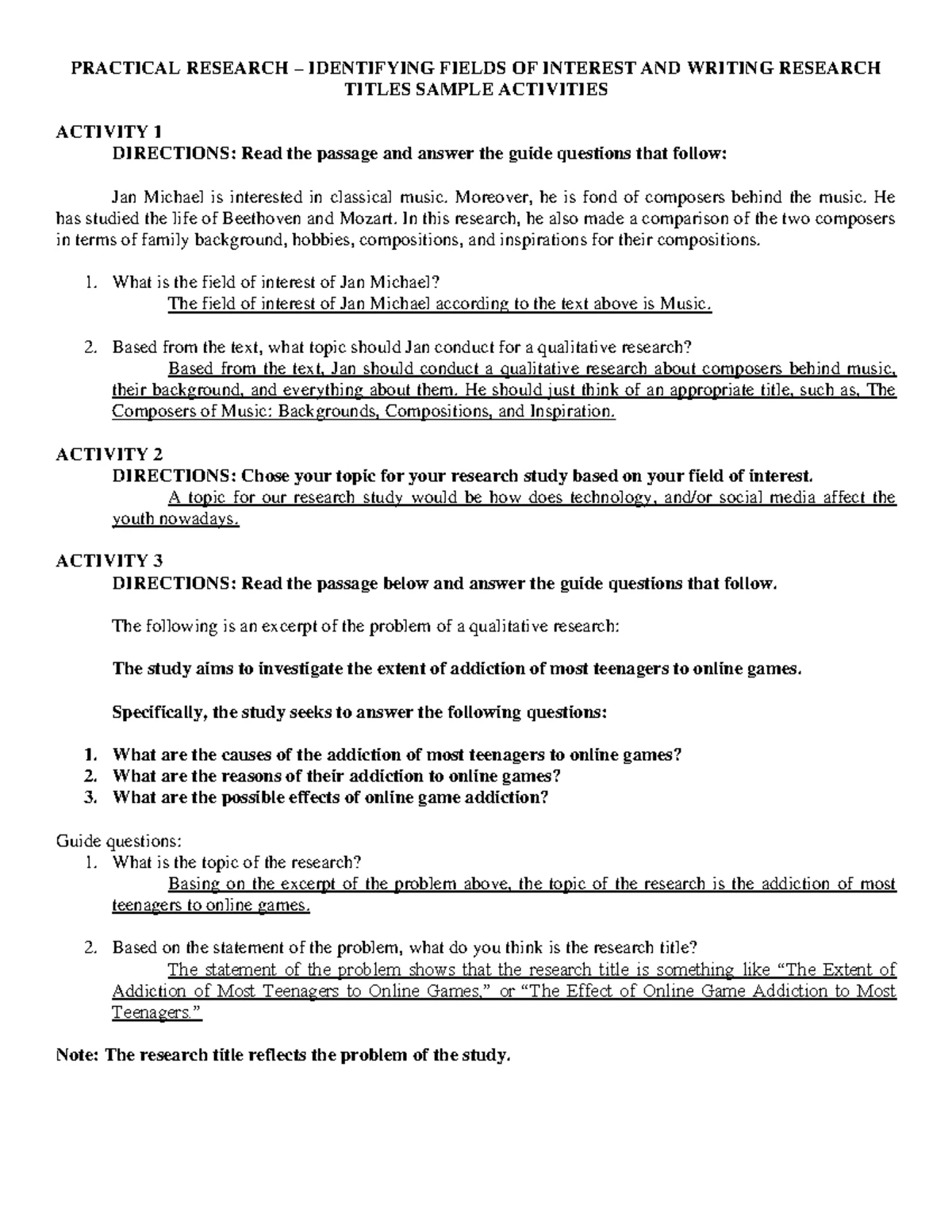 Practical Research – In-Text Citation Sample Activities - Studocu