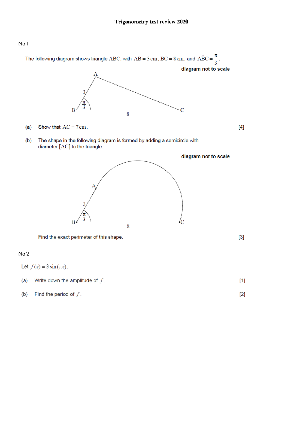 Trigonometry Test Review Guide 2020 for Exam Preparation - Studocu