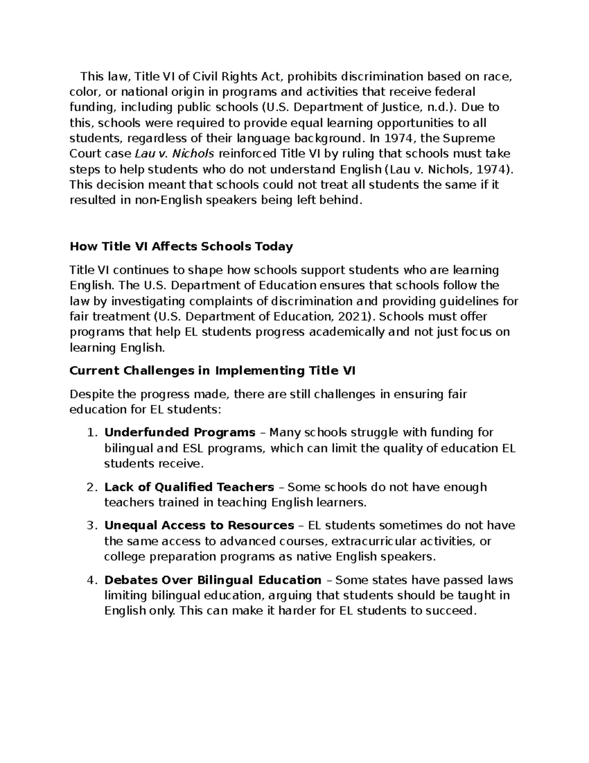 Topic 2 title VI ESL 546 - Methods of Structured English Immersion for ...