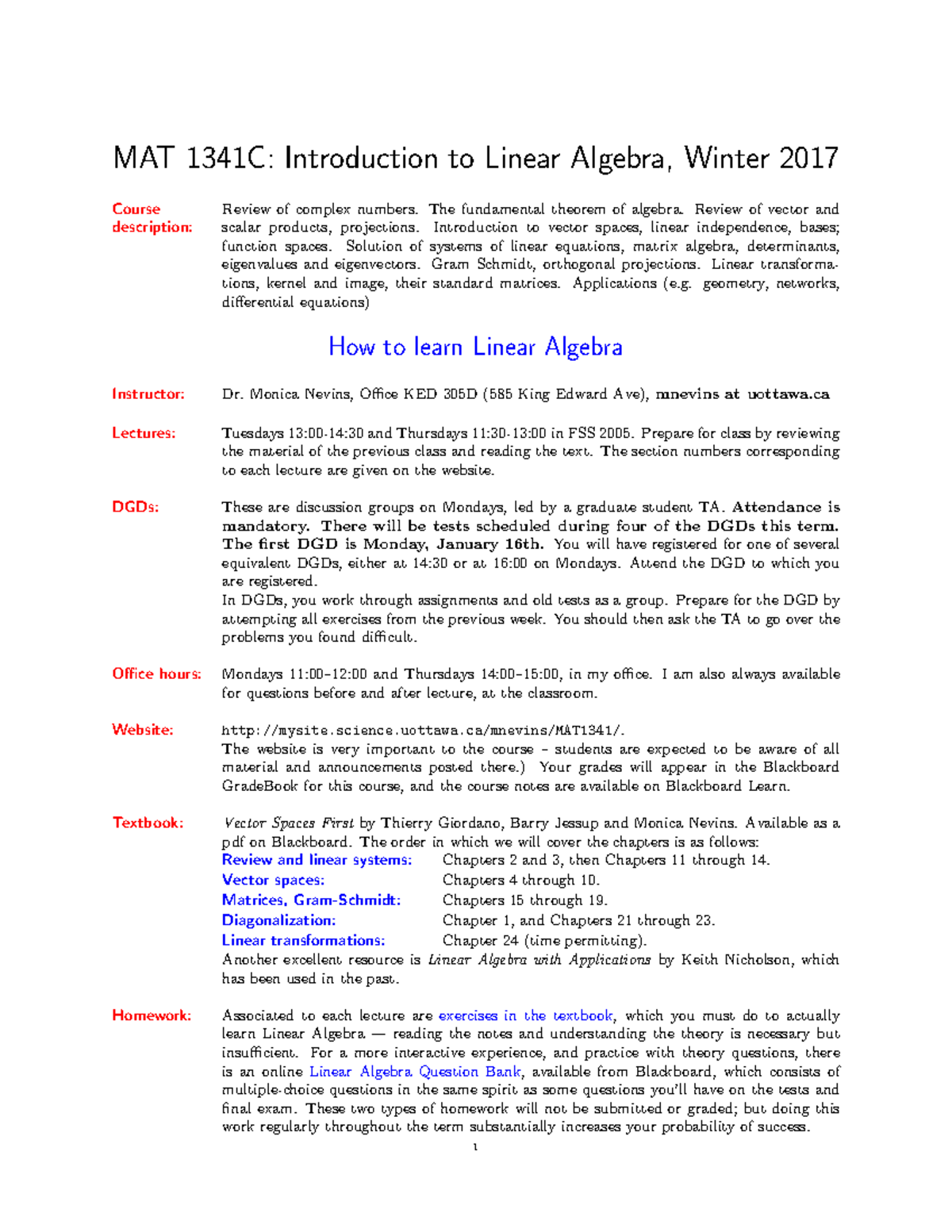 MAT1341-Syllabus - Syllabus - MAT 1341C: Introduction to Linear Algebra ...