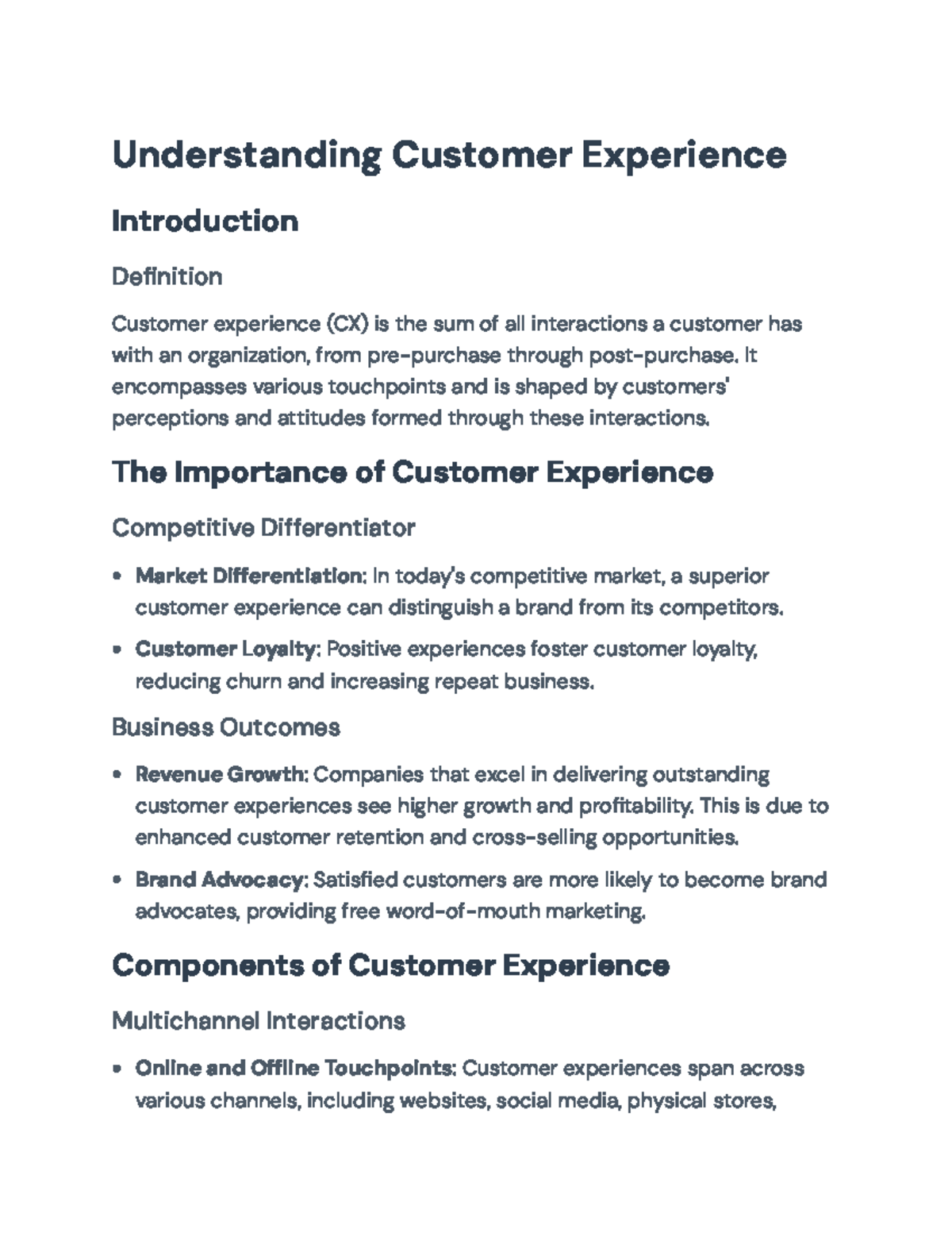 Customer Experience Strategies: Metrics for Enhancing CX Success - Studocu