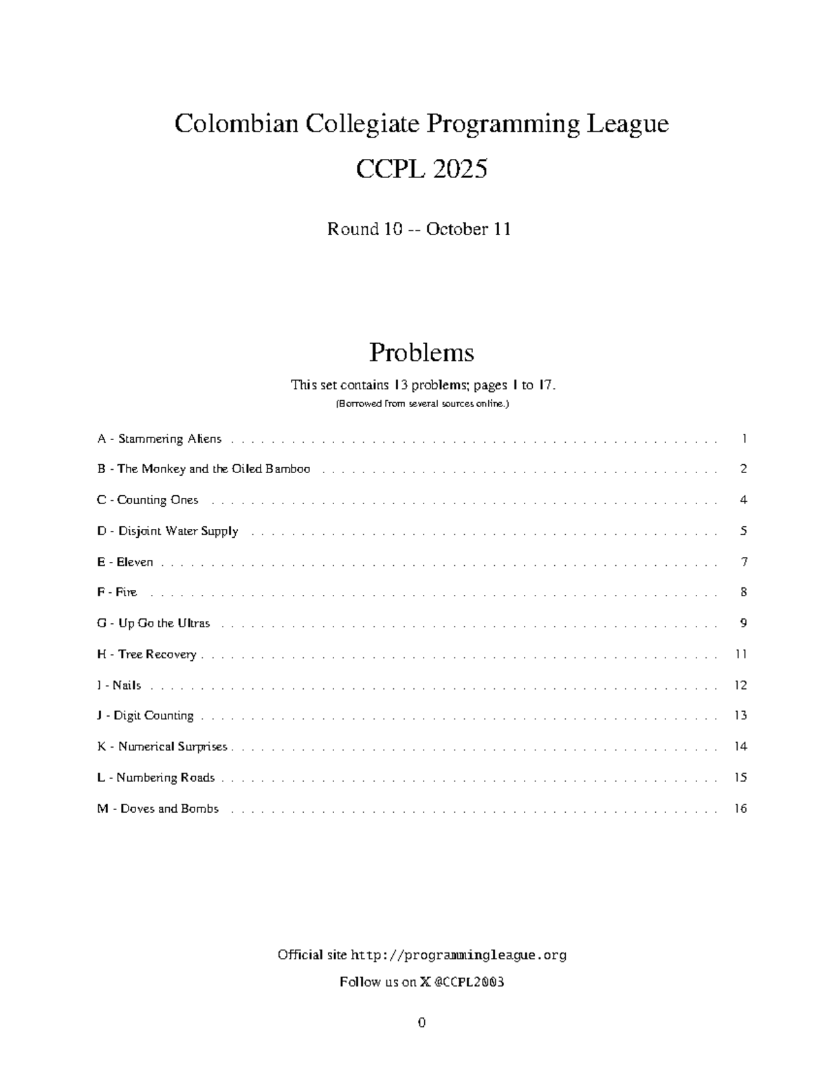 Colombian Collegiate Programming League CCPL 2025 Competitive ...