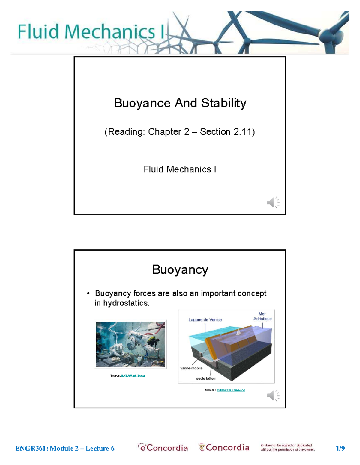 ENGR361: Lecture 2.6 - Buoyancy and Stability in Fluid Mechanics - Studocu
