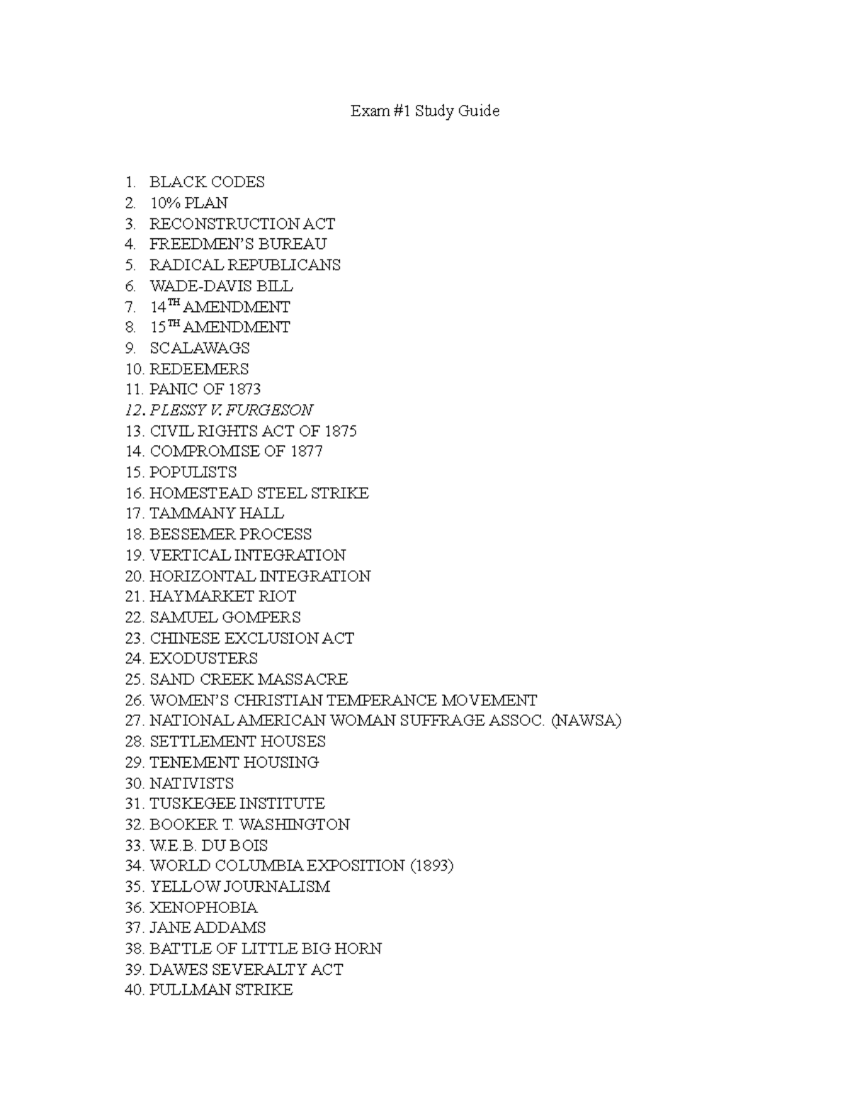 Exam 1 Study Guide: Key Topics in American History - Studocu