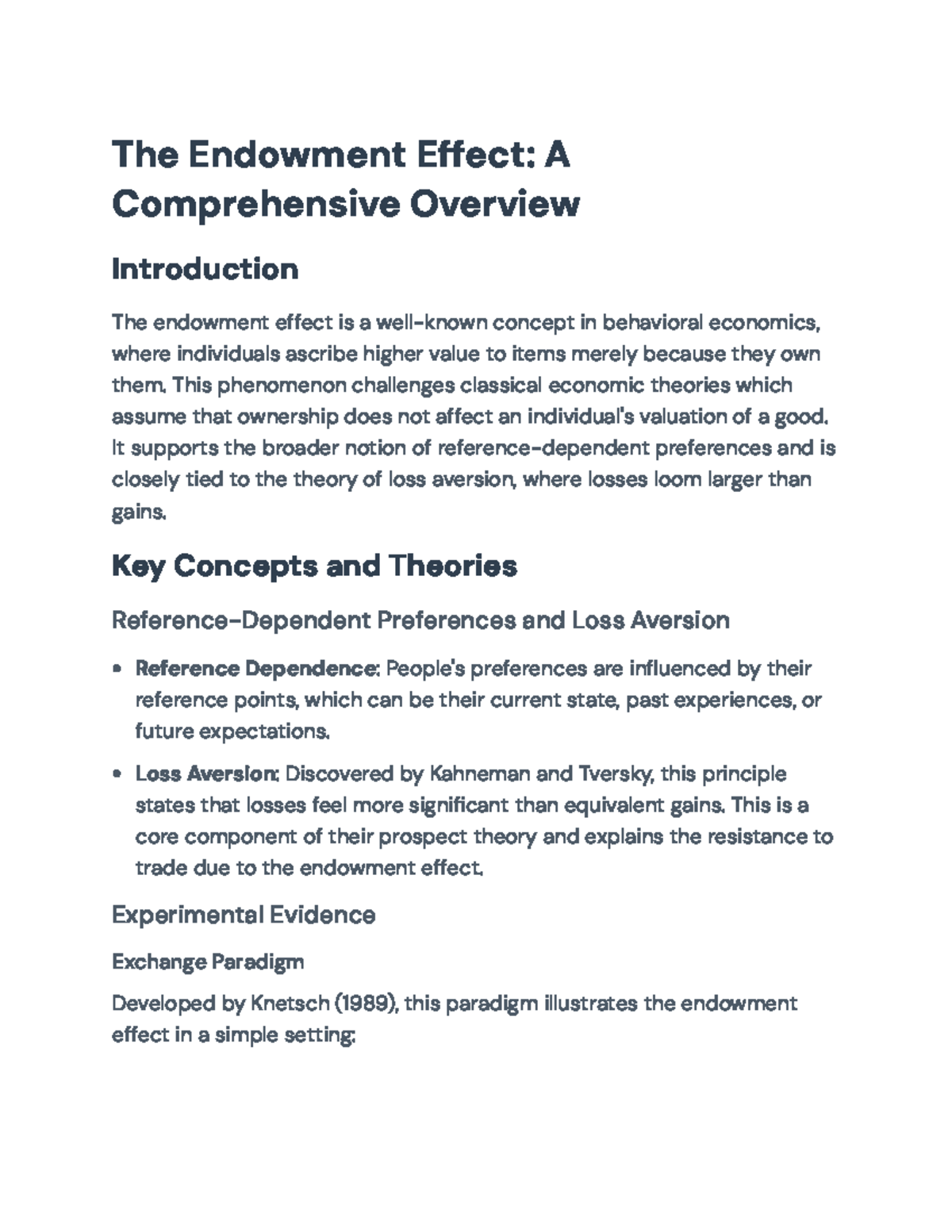 The Endowment Effect: Behavioral Economics Insights and Applications ...