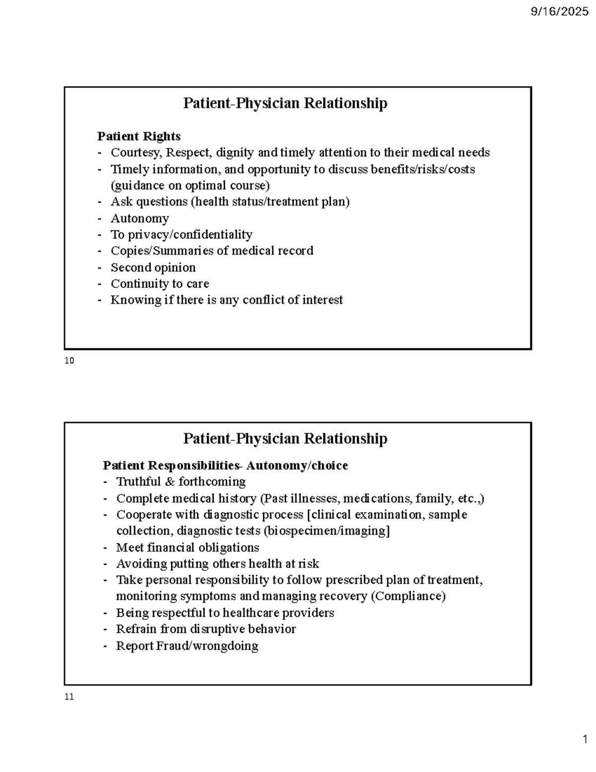Doctor-Patient Relationship & Triage Systems Overview (BIO 328) - Studocu