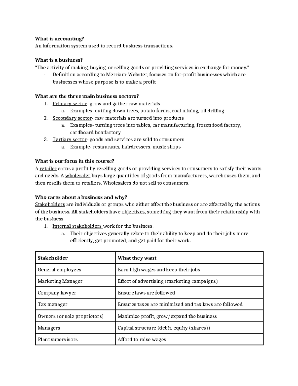 ACC 101 - Chapter 1: Overview of Accounting and Business Concepts - Studocu