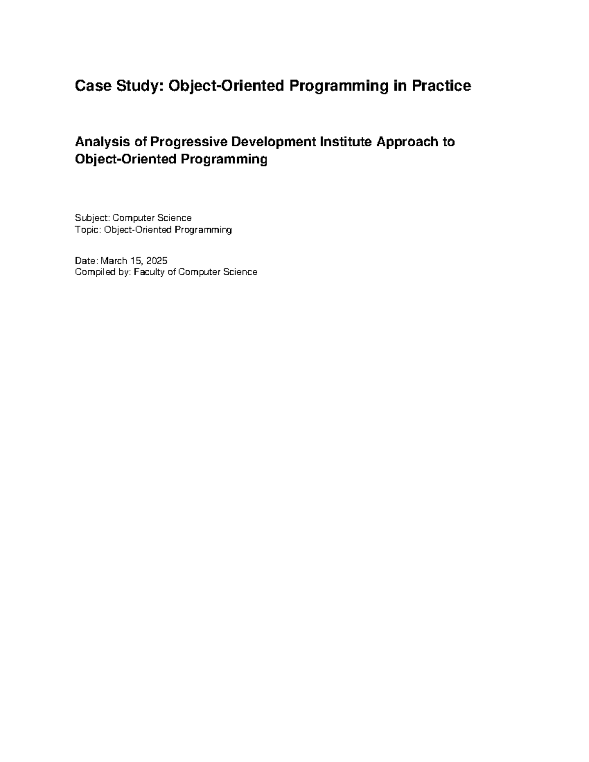 CS 101: Case Study on Programming Practices and Development Approaches ...