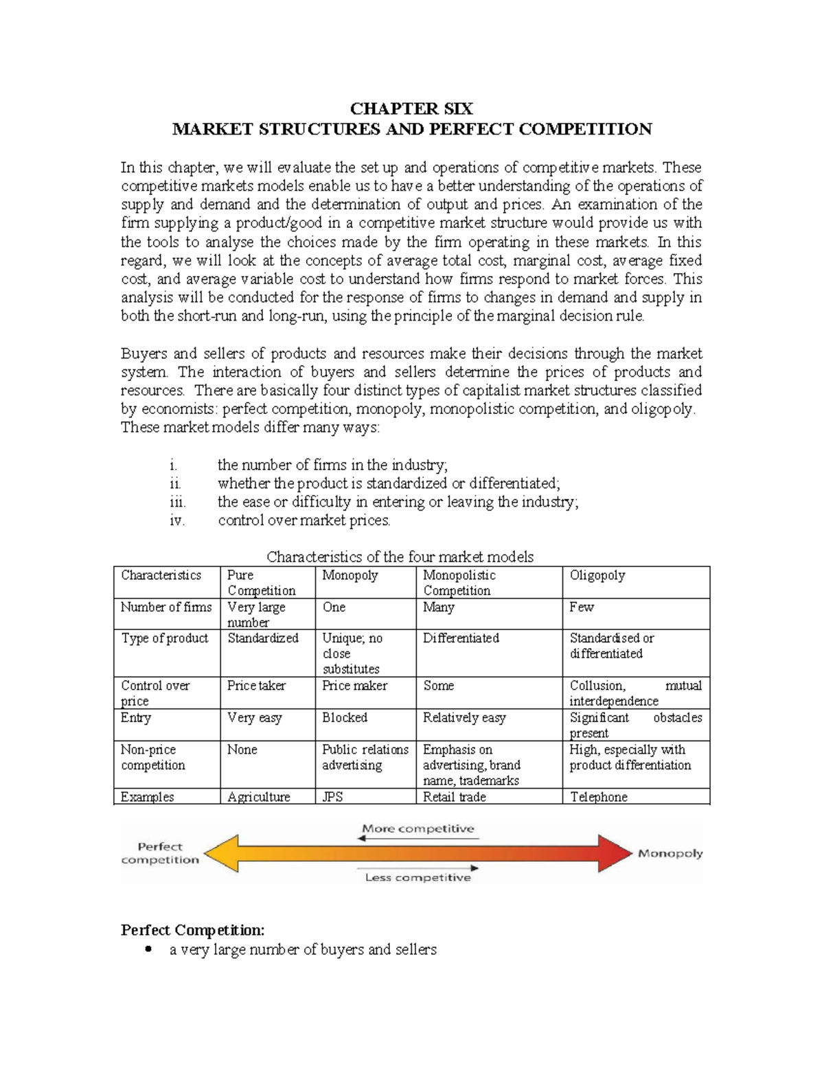 Perfect Competition (ECO 101) - Chapter 6 Analysis and Overview - Studocu