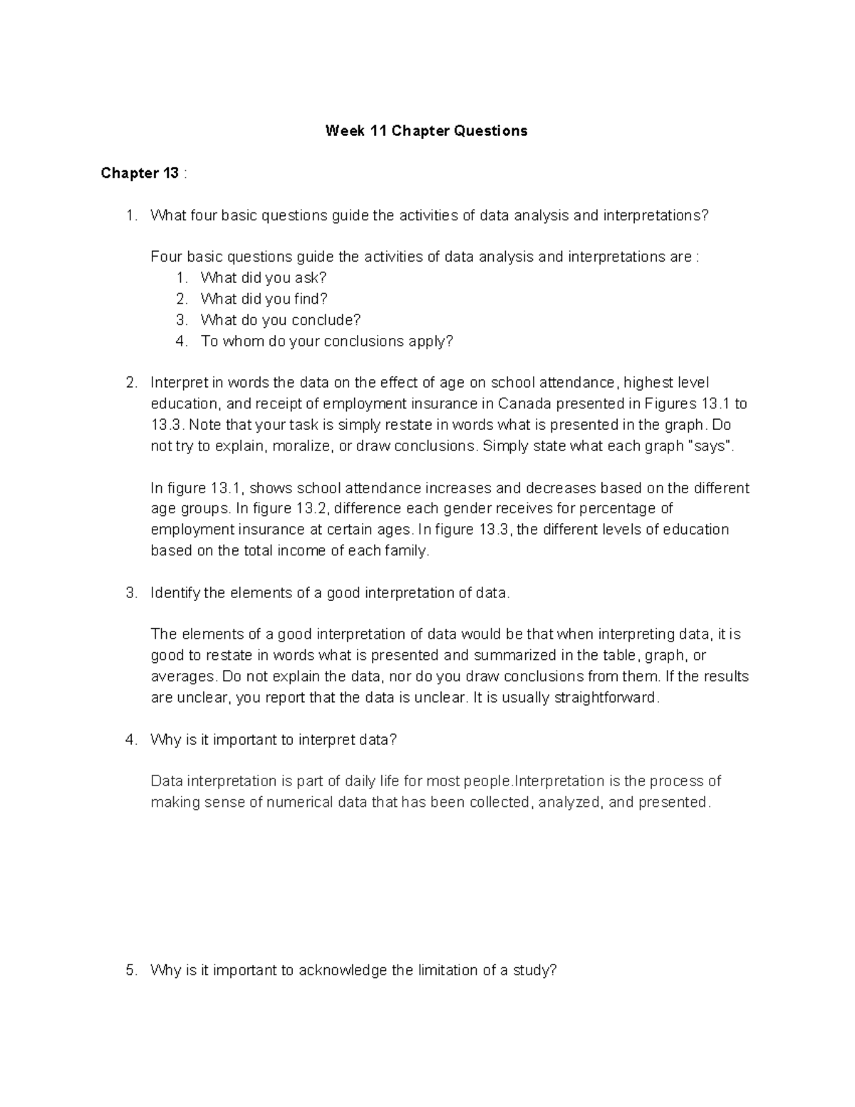 Week 11 Reading Response : Introduction to Research - Week 11 Chapter ...