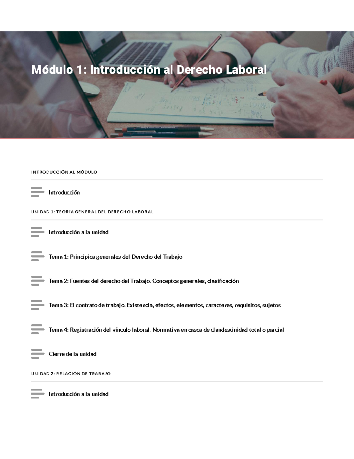 Módulo 1: Introducción al Derecho Laboral - Teoría y Práctica - Studocu