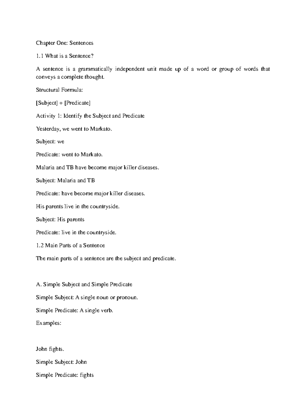 Chapter 01 - Fundamental Writing Skills: Sentence Structures and Types ...