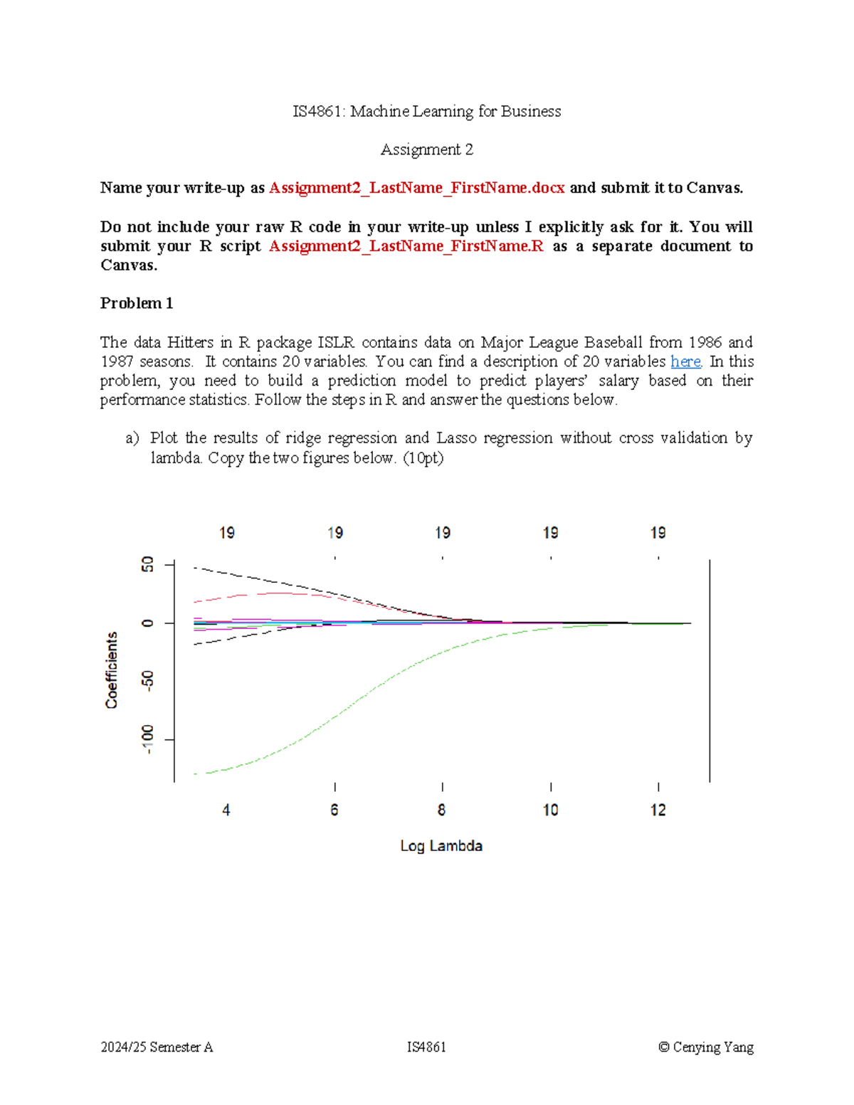 IS4861 Assignment 2: Predictive Modeling in Machine Learning for ...